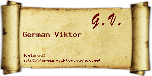 German Viktor névjegykártya